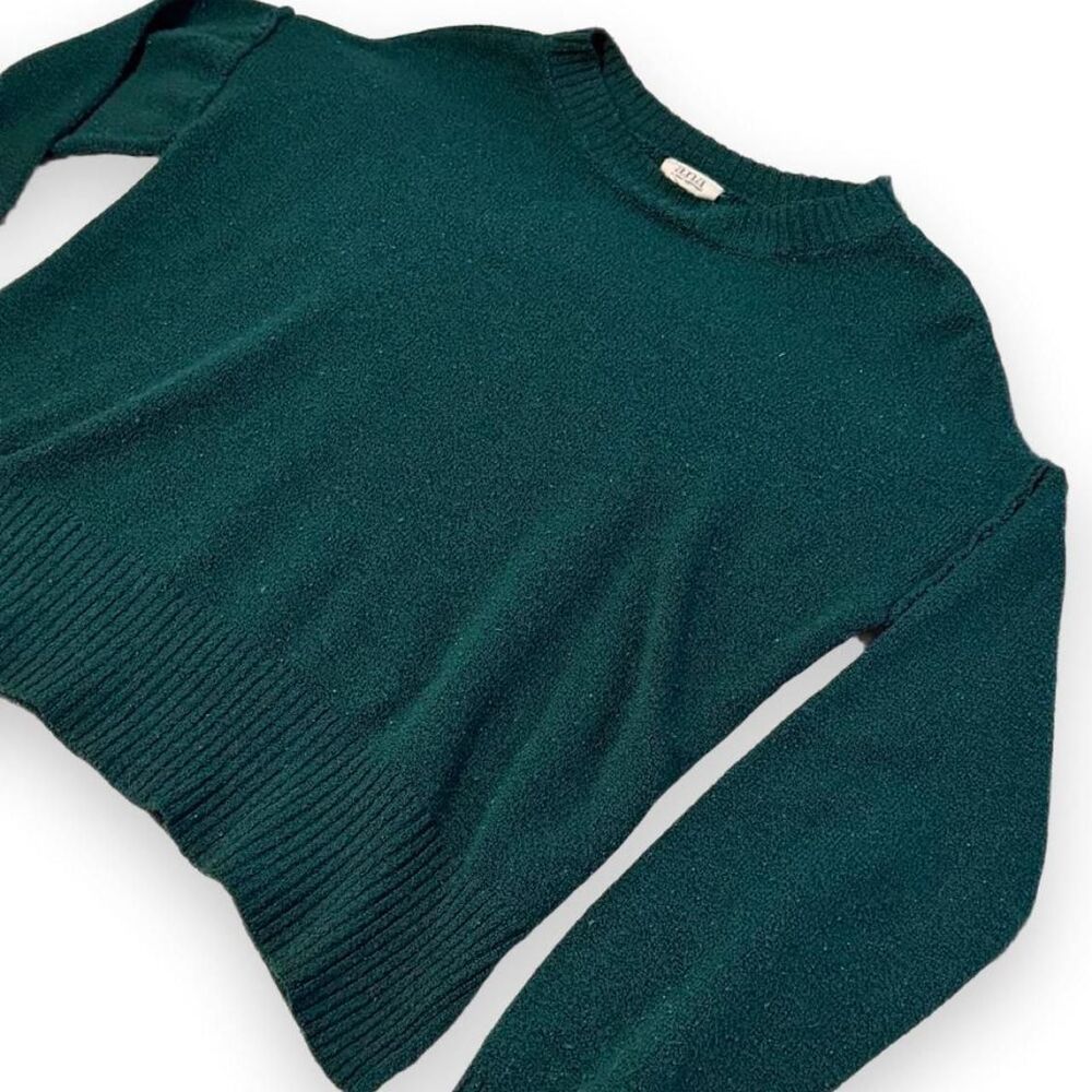 a.n.a Emerald Green Cropped Crew Neck Sweater Women's S